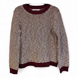 Revolve Stitches & Stripes Maroon Cotton Knit Cozy‎ Fisherman Sweater Small NWOT